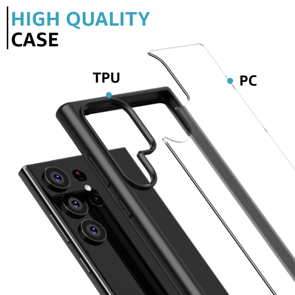 Samsung Galaxy S23 Ultra 5G Back Cover Case Camera Guard Hard Acrylic Clear Back