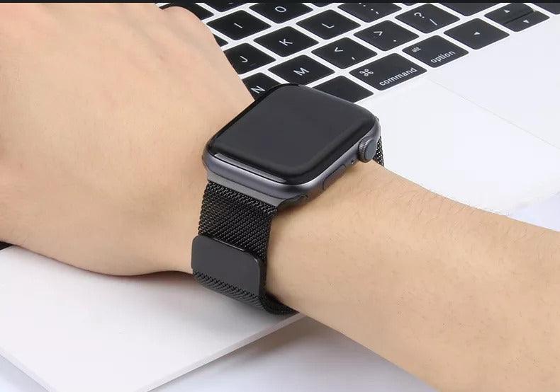Valueactive Magnetic Absorption Metal Mesh Quick Release Strap For 42Mm 44Mm Black