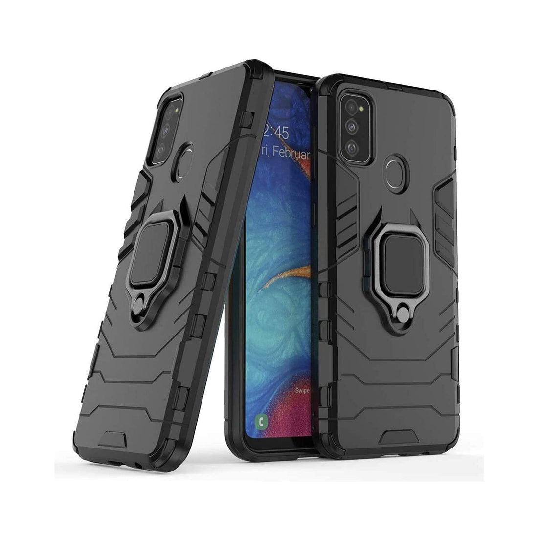 Samsung Galaxy M21 M21 2021 Edition M30S Back Cover Armor With Ring Holder