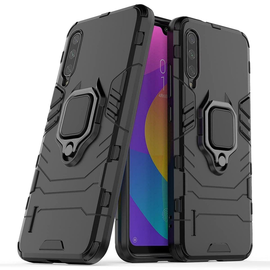 Redmi Mi A3 Back Cover Armor With Ring Holder