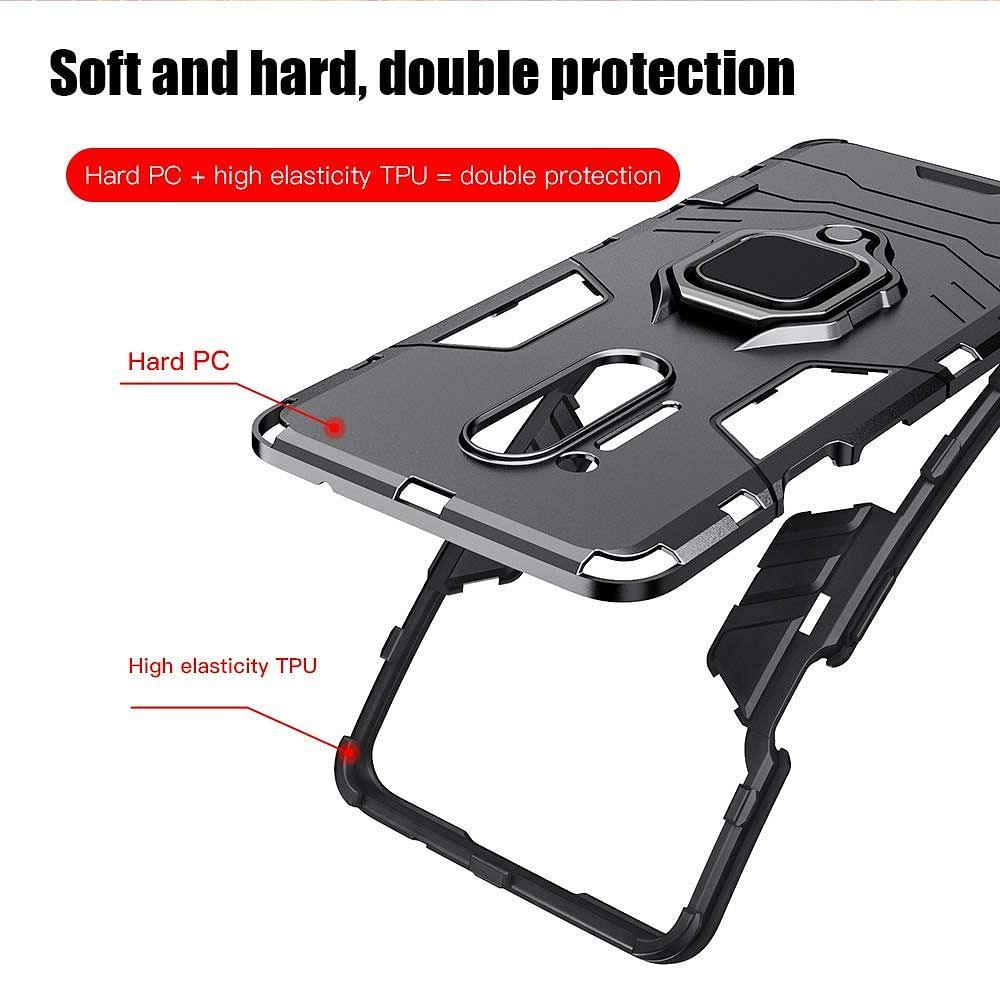 Oneplus 8 Pro Back Cover Armor With Ring Holder