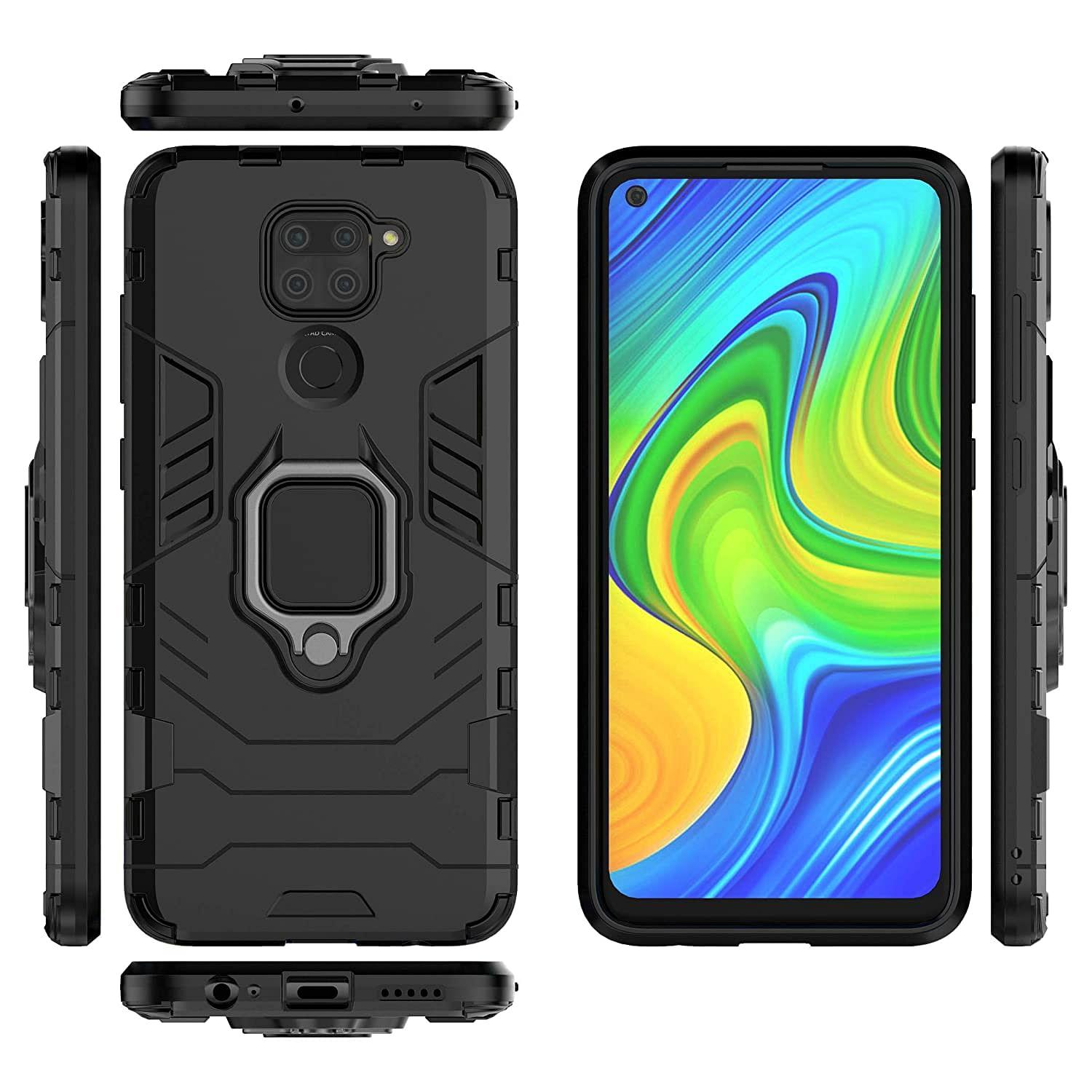 Redmi Note 9 Back Cover Armor With Ring Holder