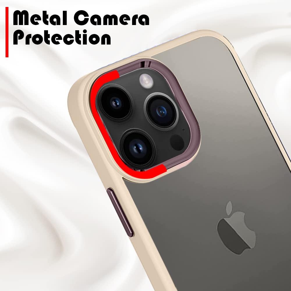 Valueactive Metal Camera Guard Acrylic Clear Back Cover Case for Apple iPhone 14 Pro (6.1 Inch) - ValueActive