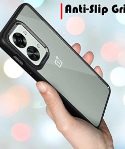 Winble Back Case Cover for OnePlus Nord 2T 5G Back Cover Metal Camera Guard Acrylic Clear Protective Back Cover for OnePlus Nord 2T 5G One Plus Nord 2T 5G Black 0 4