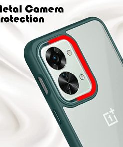 Winble Back Case Cover for OnePlus Nord 2T 5G Back Cover Metal Camera Guard Acrylic Clear Protective Back Cover for OnePlus Nord 2T 5G One Plus Nord 2T 5G Green 0 0