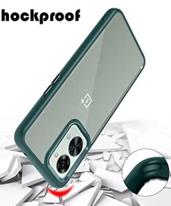 Winble Back Case Cover for OnePlus Nord 2T 5G Back Cover Metal Camera Guard Acrylic Clear Protective Back Cover for OnePlus Nord 2T 5G One Plus Nord 2T 5G Green 0 2