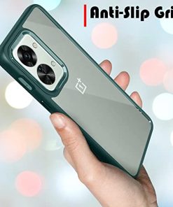 Winble Back Case Cover for OnePlus Nord 2T 5G Back Cover Metal Camera Guard Acrylic Clear Protective Back Cover for OnePlus Nord 2T 5G One Plus Nord 2T 5G Green 0 3