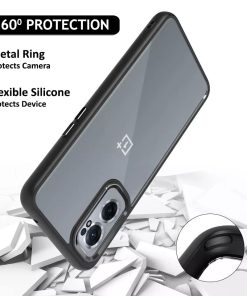 Winble Back Case Cover for OnePlus Nord CE 2 5G Back Cover Metal Camera Guard Acrylic Clear Protective Back Cover for OnePlus Nord CE 2 5G One Plus Nord CE 2 5G Black 0 1