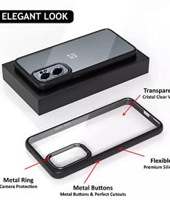 Winble Back Case Cover for OnePlus Nord CE 2 5G Back Cover Metal Camera Guard Acrylic Clear Protective Back Cover for OnePlus Nord CE 2 5G One Plus Nord CE 2 5G Black 0 3