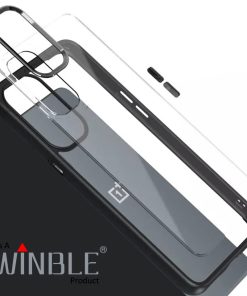 Winble Back Case Cover for OnePlus Nord CE 2 5G Back Cover Metal Camera Guard Acrylic Clear Protective Back Cover for OnePlus Nord CE 2 5G One Plus Nord CE 2 5G Black 0 4