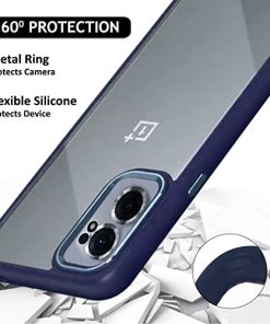 Winble Back Case Cover for OnePlus Nord CE 2 5G Back Cover Metal Camera Guard Acrylic Clear Protective Back Cover for OnePlus Nord CE 2 5G One Plus Nord CE 2 5G Blue 0 0