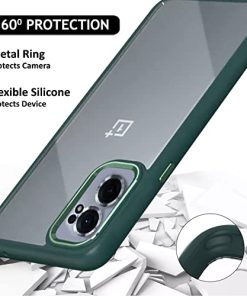 Winble Back Case Cover for OnePlus Nord CE 2 5G Back Cover Metal Camera Guard Acrylic Clear Protective Back Cover for OnePlus Nord CE 2 5G One Plus Nord CE 2 5G Green 0 0