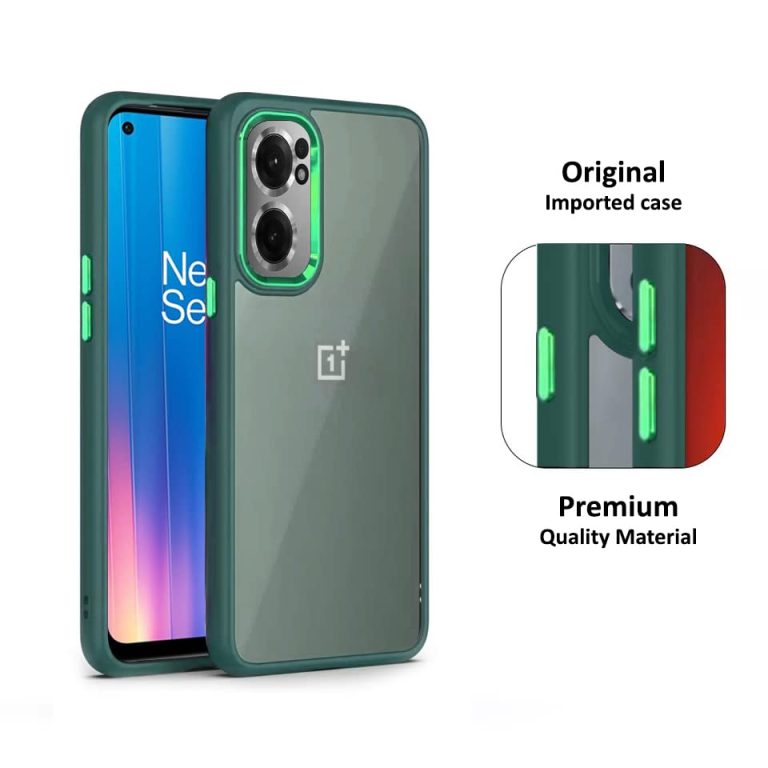 Winble Back Case Cover for OnePlus Nord CE 2 5G Back Cover Metal Camera Guard Acrylic Clear Protective Back Cover for OnePlus Nord CE 2 5G One Plus Nord CE 2 5G Green 0 1