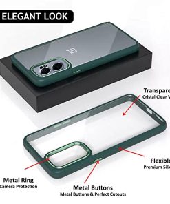 Winble Back Case Cover for OnePlus Nord CE 2 5G Back Cover Metal Camera Guard Acrylic Clear Protective Back Cover for OnePlus Nord CE 2 5G One Plus Nord CE 2 5G Green 0 2