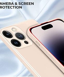 Winble Back Case Cover for iPhone 14 Pro Max Back Cover Case Camera Protection Soft Liquid Silicone Protective Back Cover Designed for iPhone 14 Pro Max Lite Peach 0 1