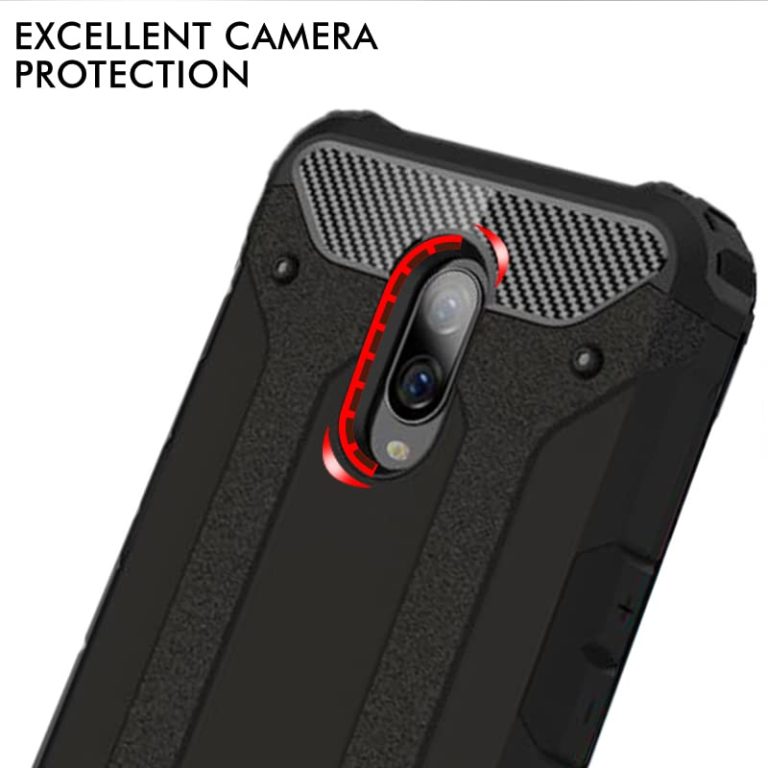 Winble Back Cover for OnePlus 7 Back Cover Rugged Armor TPU 360 Protection Bumper Hybrid Dual Layer Back Cover Case for OnePlus 7 One Plus 7 Black 0 0