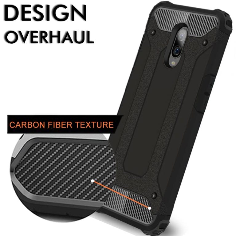 Winble Back Cover for OnePlus 7 Back Cover Rugged Armor TPU 360 Protection Bumper Hybrid Dual Layer Back Cover Case for OnePlus 7 One Plus 7 Black 0 2