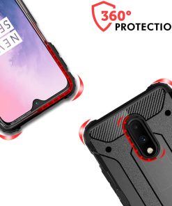 Winble Back Cover for OnePlus 7 Back Cover Rugged Armor TPU 360 Protection Bumper Hybrid Dual Layer Back Cover Case for OnePlus 7 One Plus 7 Black 0 3