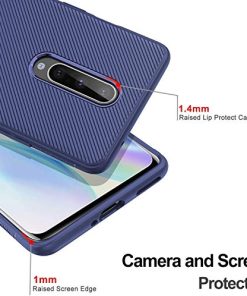 Winble Back Cover for OnePlus 8 Back Cover Case Twill Pattern Oblique Texture Shock Proof Slim Carbon Fiber Silicone Back Cover for OnePlus 8 0 0