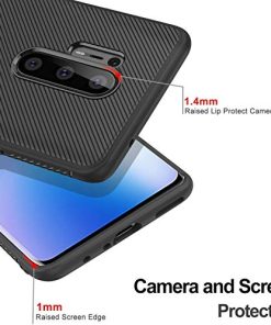 Winble Back Cover for OnePlus 8 Pro Back Cover Case Twill Pattern Oblique Texture Shock Proof Slim Carbon Fiber Silicone Back Cover for OnePlus 8 Pro Black 0 0