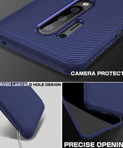 Winble Back Cover for OnePlus 8 Pro Back Cover Case Twill Pattern Oblique Texture Shock Proof Slim Carbon Fiber Silicone Back Cover for OnePlus 8 Pro Blue 0 1