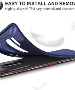 Winble Back Cover for OnePlus 8 Pro Back Cover Case Twill Pattern Oblique Texture Shock Proof Slim Carbon Fiber Silicone Back Cover for OnePlus 8 Pro Blue 0 4