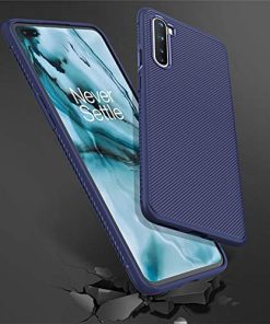 Winble Back Cover for OnePlus Nord 2020 Back Cover Case Twill Pattern Oblique Texture Shock Proof Slim Carbon Fiber Silicone Back Cover for OnePlus Nord Blue 0 1