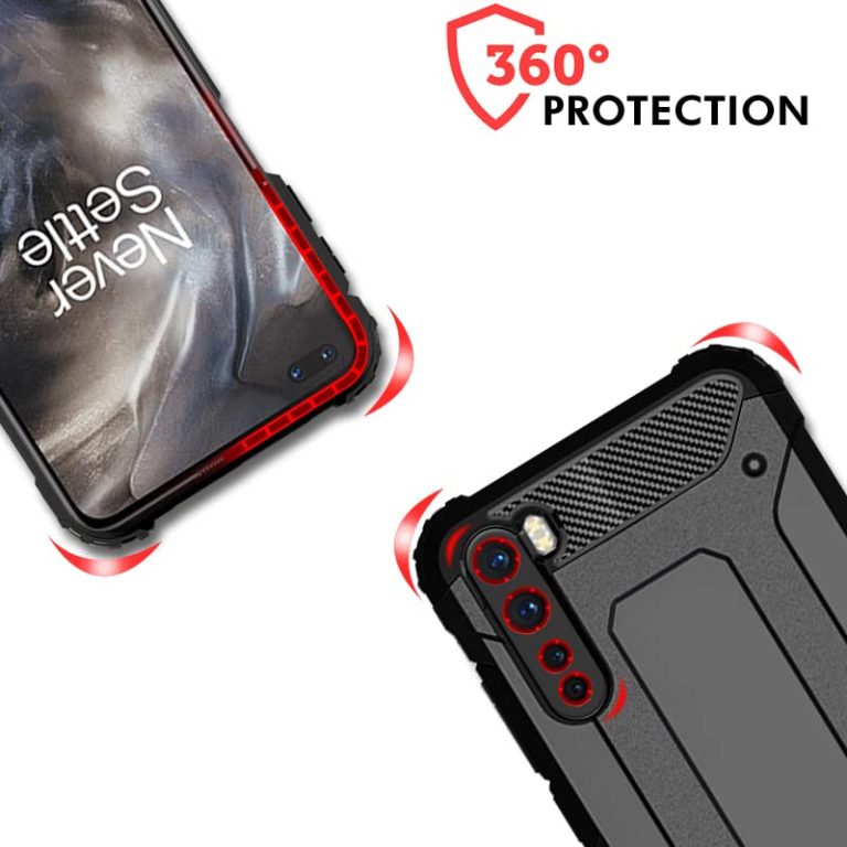 Winble Back Cover for OnePlus Nord Back Cover Rugged Armor TPU 360 Protection Bumper Hybrid Dual Layer Back Cover Case for OnePlus NordOne Plus NordOne Nord Black 0 3