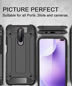 Winble Back Cover for Redmi K30 Poco X2 Back Cover Rugged Armor TPU Shock Proof 360 Protection Bumper Hybrid Dual Layer Back Cover Case for Redmi K30 Poco X2 Black 0 1