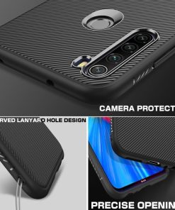 Winble Back Cover for Redmi Note 8 Back Cover Case Twill Pattern Oblique Texture Shock Proof Slim Carbon Fiber Silicone Back Cover for Redmi Note 8 Black 0 0