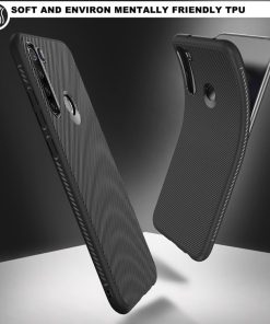 Winble Back Cover for Redmi Note 8 Back Cover Case Twill Pattern Oblique Texture Shock Proof Slim Carbon Fiber Silicone Back Cover for Redmi Note 8 Black 0 2