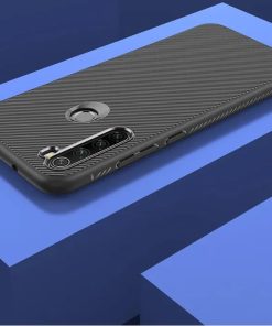 Winble Back Cover for Redmi Note 8 Back Cover Case Twill Pattern Oblique Texture Shock Proof Slim Carbon Fiber Silicone Back Cover for Redmi Note 8 Black 0 4