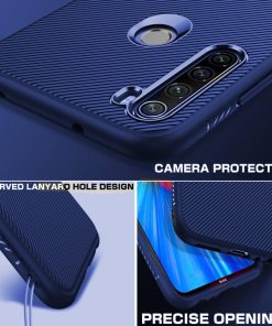 Winble Back Cover for Redmi Note 8 Back Cover Case Twill Pattern Oblique Texture Shock Proof Slim Carbon Fiber Silicone Back Cover for Redmi Note 8 Blue 0 0