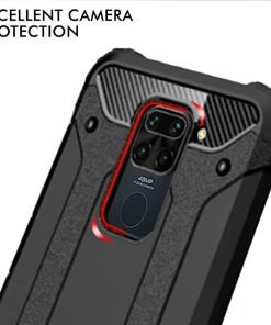 Winble Back Cover for Redmi Note 9 Back Cover Rugged Armor TPU 360 Protection Bumper Hybrid Dual Layer Back Cover Case for Redmi Note 9 Black 0 0