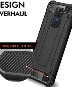 Winble Back Cover for Redmi Note 9 Back Cover Rugged Armor TPU 360 Protection Bumper Hybrid Dual Layer Back Cover Case for Redmi Note 9 Black 0 2