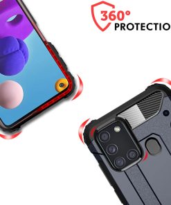 Winble Back Cover for Samsung Galaxy A21s Back Cover Rugged Armor TPU 360 Protection Bumper Hybrid Dual Layer Back Cover Case for Samsung Galaxy A21s Black 0 3