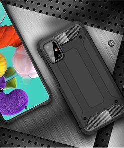 Winble Back Cover for Samsung Galaxy A51 Back Cover Rugged Armor TPU Shock Proof 360 Protection Bumper Hybrid Dual Layer Back Cover Case for Samsung Galaxy A51 Black 0 1