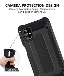 Winble Back Cover for Samsung Galaxy M31s Back Cover Rugged Armor TPU Shock Proof 360 Protection Bumper Hybrid Dual Layer Back Cover Case for Samsung Galaxy M31s Black 0 0