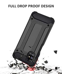 Winble Back Cover for Samsung Galaxy M31s Back Cover Rugged Armor TPU Shock Proof 360 Protection Bumper Hybrid Dual Layer Back Cover Case for Samsung Galaxy M31s Black 0 1