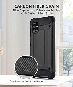 Winble Back Cover for Samsung Galaxy M31s Back Cover Rugged Armor TPU Shock Proof 360 Protection Bumper Hybrid Dual Layer Back Cover Case for Samsung Galaxy M31s Black 0 2