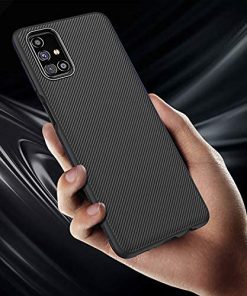 Winble Back Cover for Samsung M31s Back Cover Case Twill Pattern Oblique Texture Shock Proof Slim Carbon Fiber Silicone Back Cover for Samsung Galaxy M31s Black 0 3