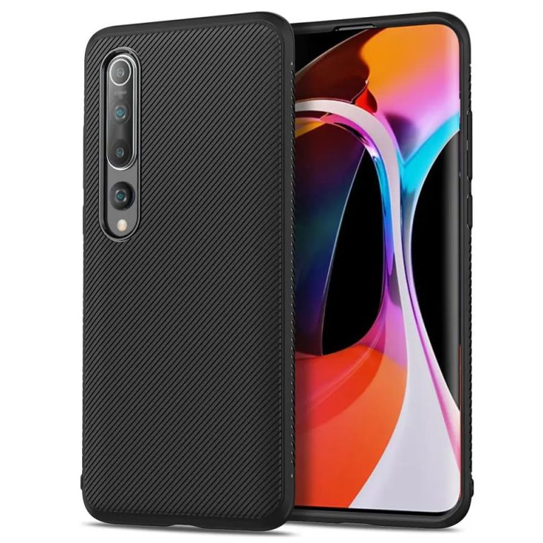 Winble Back Cover for Xiaomi Mi 10 5G Mi 10 Pro 5G Back Cover Case Twill Pattern Oblique Texture Shock Proof Slim Carbon Fiber Silicone Back Cover for Xiaomi Mi 10 5G Mi 10 Pro 5G 0 4