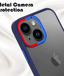 Winble Back Cover for iPhone 14 Plus Cover Case Metal Camera Guard Acrylic Clear Protective Back Cover Case for iPhone 14 Plus Blue 0 0