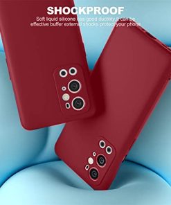 Winble Camera Protection Soft Silicone TPU Protective Back Cover Case for OnePlus 9 ProOne Plus 9 Pro Red 0 3