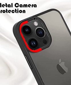 Winble Cover for iPhone 14 Pro Case Cover Metal Camera Guard Acrylic Clear Protective Back Cover Case for iPhone 14 Pro Black 0 1