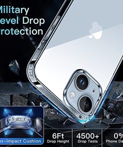 Winble Cover for iPhone 14 iPhone 13 Back Cover Ultra Hybrid Crystal Clear Hard TPU Back Camera Drop Protection Bumper Back Cover Case for iPhone 14 iPhone 13 Polycarbonate Clear 0 2