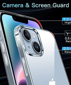 Winble Cover for iPhone 14 iPhone 13 Back Cover Ultra Hybrid Crystal Clear Hard TPU Back Camera Drop Protection Bumper Back Cover Case for iPhone 14 iPhone 13 Polycarbonate Clear 0 3