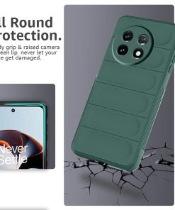 Winble Down Jacket Series Liquid Silicone Back Cover Case for OnePlus 11R 5G Camera Protection Anti Slip Grip Design Protective Back Cover Case for OnePlus 11R 5G Green 0 0