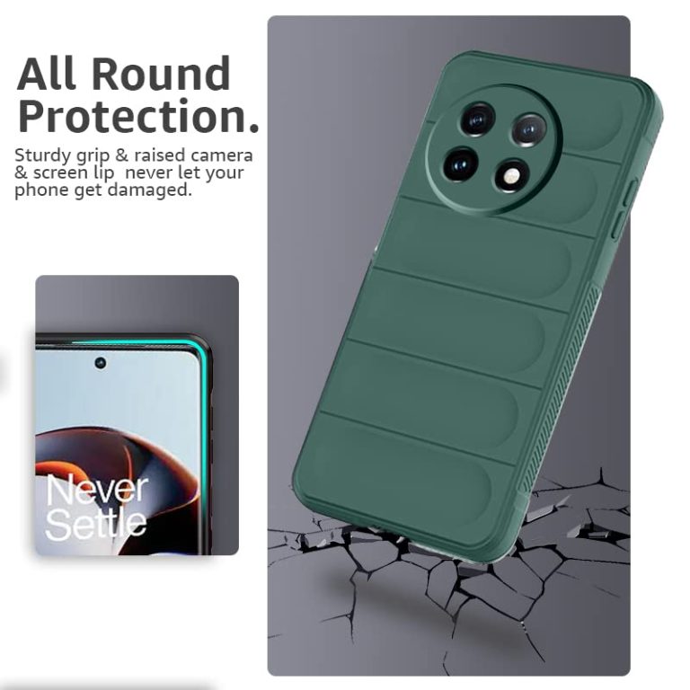 Winble Down Jacket Series Liquid Silicone Back Cover Case for OnePlus 11R 5G Camera Protection Anti Slip Grip Design Protective Back Cover Case for OnePlus 11R 5G Green 0 0