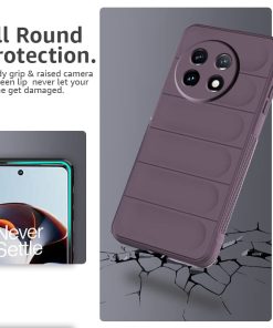 Winble Down Jacket Series Liquid Silicone Back Cover Case for OnePlus 11R 5G Camera Protection Anti Slip Grip Design Protective Back Cover Case for OnePlus 11R 5G Lavender 0 2